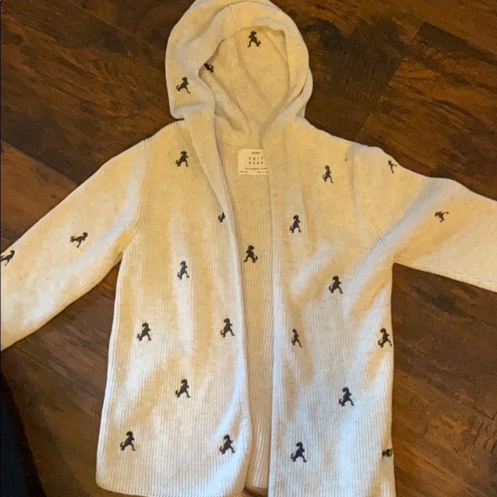 T-Rex open cardigan. Size 3-4 Zara